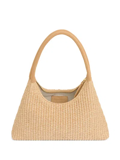 Mansur Gavriel Mini Candy Bag In Natural Raffia/budino Suede