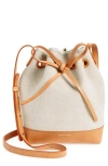 MANSUR GAVRIEL MINI CANVAS & LEATHER BUCKET BAG