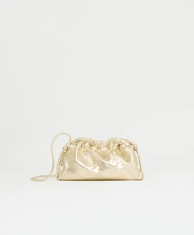 Mansur Gavriel Mini Cloud Clutch In Crinkled Gold