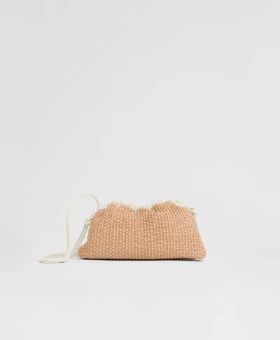 Mansur Gavriel Mini Cloud Clutch In Natural Raffia/jasmine
