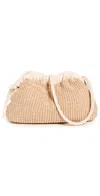 Mansur Gavriel Mini Cloud Woven Raffia Clutch In Natural/jasmine
