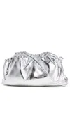 Mansur Gavriel Mini Cloud Leather Clutch In Silver