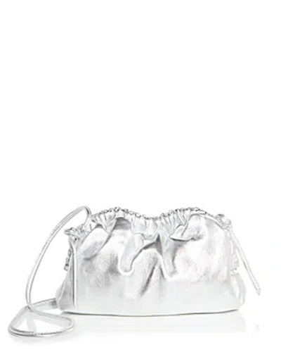 Mansur Gavriel Mini Cloud Leather Clutch In Silver