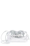 Mansur Gavriel Mini Cloud Metallic Leather Clutch In Silver