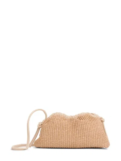 Mansur Gavriel Mini Cloud Raffia Clutch Bag In Neutrals