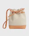 Mansur Gavriel Mini Drawstring Canvas Bucket Bag In Natural