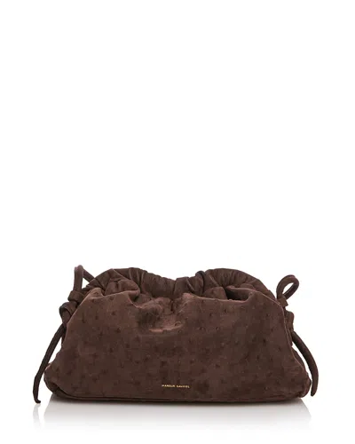 Mansur Gavriel Mini Embossed Leather Cloud Clutch In Brown