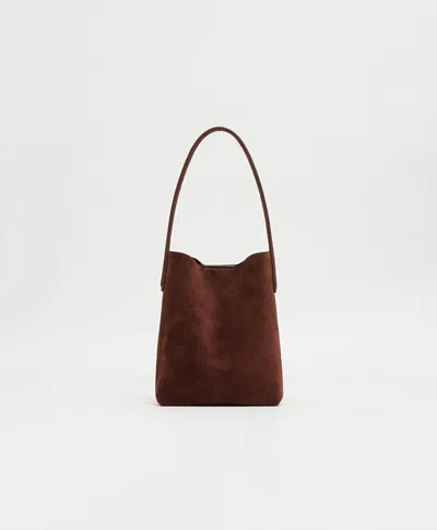 Mansur Gavriel Mini Everyday Cabas In Chocolate Suede