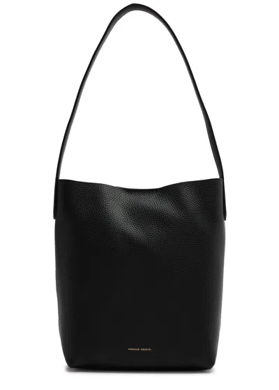 Mansur Gavriel Mini Everyday Cabas Grained-leather Shoulder Bag In Black