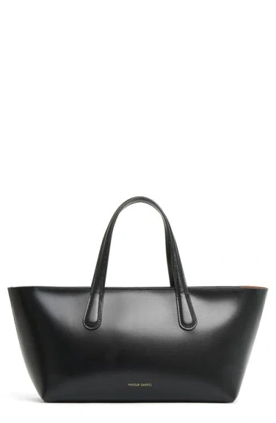 Mansur Gavriel Mini Everyday Leather Tote In Black/caramel