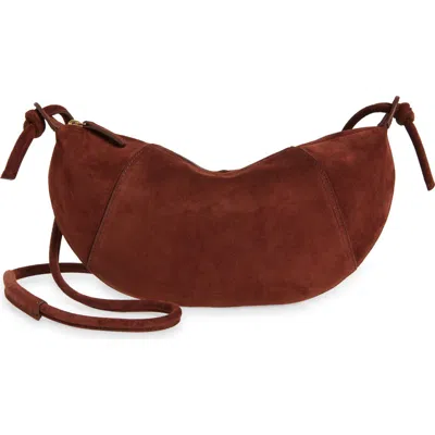 Mansur Gavriel Mini Fortuna Leather Crossbody Bag In Brown