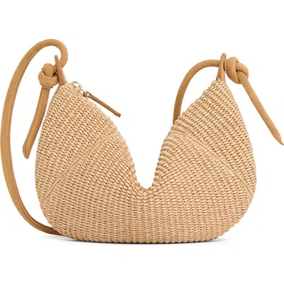 Mansur Gavriel Mini Fortuna Woven Raffia Bag In Brown