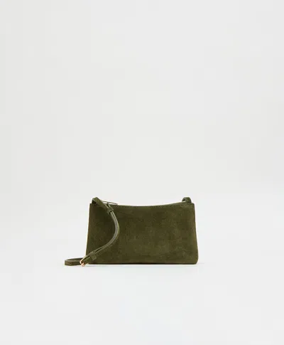Mansur Gavriel Mini Gaia Crossbody In Algae Suede