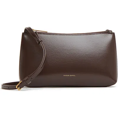 Mansur Gavriel Mini Gaia Leather Crossbody Bag In Brown