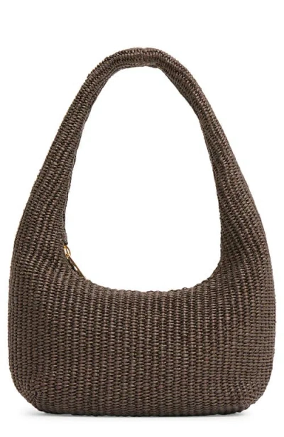 Mansur Gavriel Mini Gnocci Raffia Bag In Brown