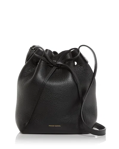 Mansur Gavriel Soft Mini Leather Bucket Bag In Black