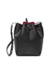 Mansur Gavriel Mini Leather Bucket Bag In Black/flamma