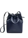 Mansur Gavriel Mini Leather Bucket Bag In Blue