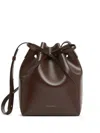 Mansur Gavriel Mini Leather Bucket Bag In Brown
