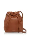 Mansur Gavriel Mini Drawstring Leather Bucket Bag In Hazelnut