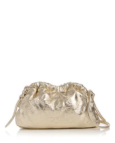 Mansur Gavriel Mini Leather Cloud Clutch In Gold