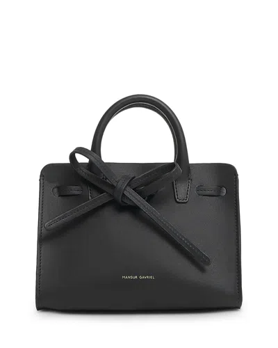 Mansur Gavriel Mini Leather Sun Bag In Black/royal