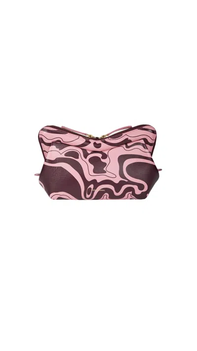 Mansur Gavriel Mini M Frame Bag In Flamingo/plum In Purple