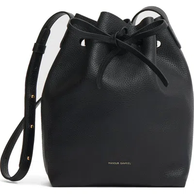 Mansur Gavriel Soft Mini Leather Bucket Bag In Black