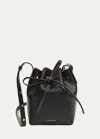 Mansur Gavriel Mini Vegetable-tanned Leather Bucket Bag In Black/flamma