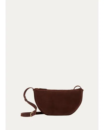 Mansur Gavriel Moon Sling Suede Crossbody Bag In Brown
