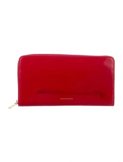 Pre-owned Mansur Gavriel Nappa Leather Continental Wallet In Red