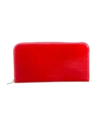 Pre-owned Mansur Gavriel Nappa Saffiano Leather Wallet W/ Tags In Red