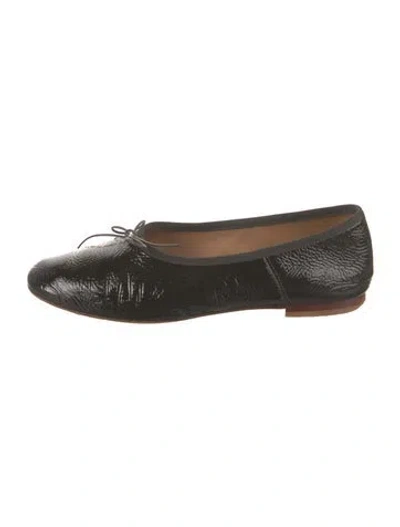 Pre-owned Mansur Gavriel Patent Leather Ballet Flats In Black
