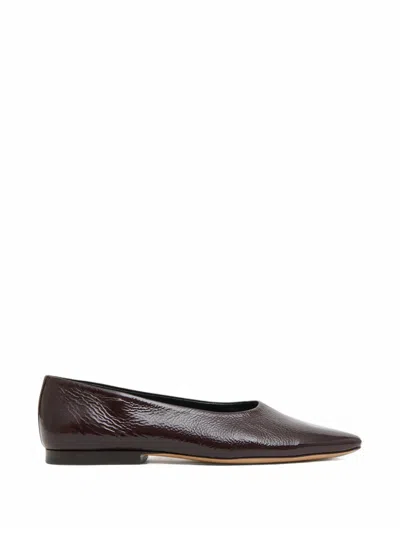 Mansur Gavriel Patent Leather Ballet Flats In Brown