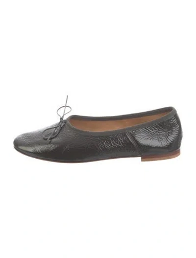 Pre-owned Mansur Gavriel Patent Leather Ballet Flats In Green
