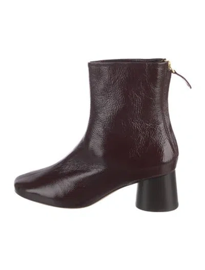 Pre-owned Mansur Gavriel Patent Leather Boots In Burgundy