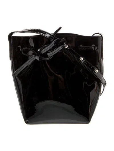 Pre-owned Mansur Gavriel Patent Leather Bucket Bag In Black