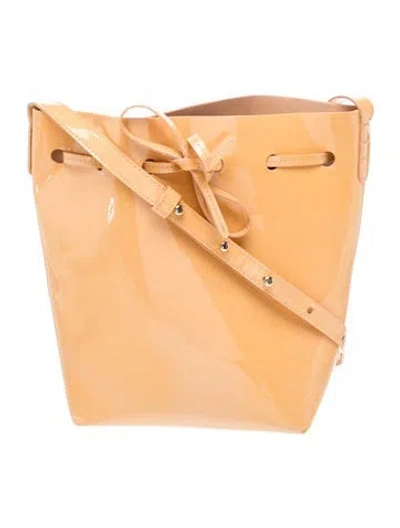 Pre-owned Mansur Gavriel Patent Leather Bucket Bag In Neutral