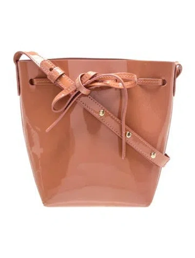 Pre-owned Mansur Gavriel Patent Leather Bucket Bag In Pink