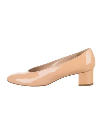 Pre-owned Mansur Gavriel Patent Leather Pumps In Neutral