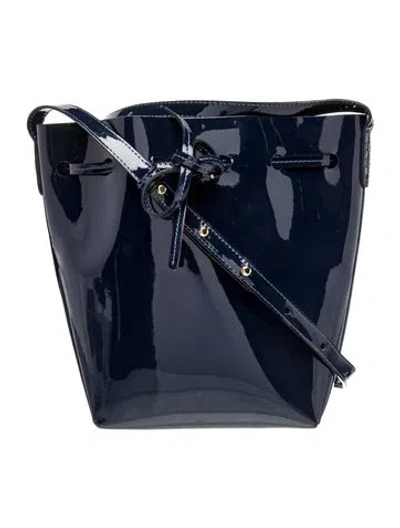 Pre-owned Mansur Gavriel Patent Leather Shoulder Bag In Blue