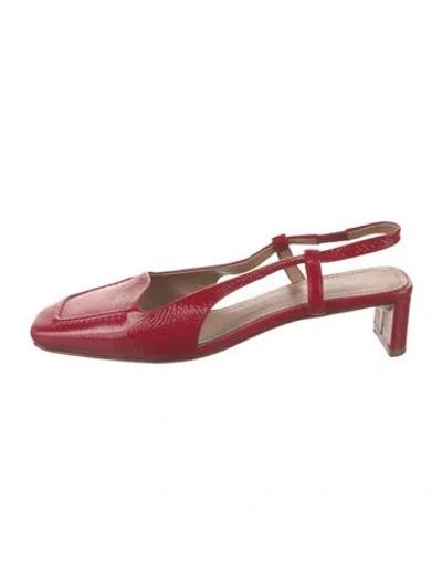 Pre-owned Mansur Gavriel Patent Leather Slingback Pumps In Red
