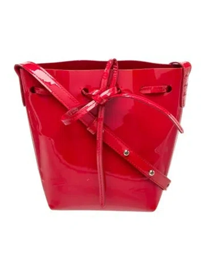 Pre-owned Mansur Gavriel Patent Leather Top Handle Bag In Red