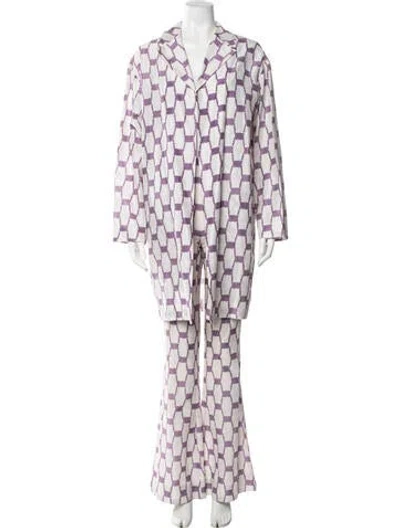 Pre-owned Mansur Gavriel Patterned Pantsuit In Neutral