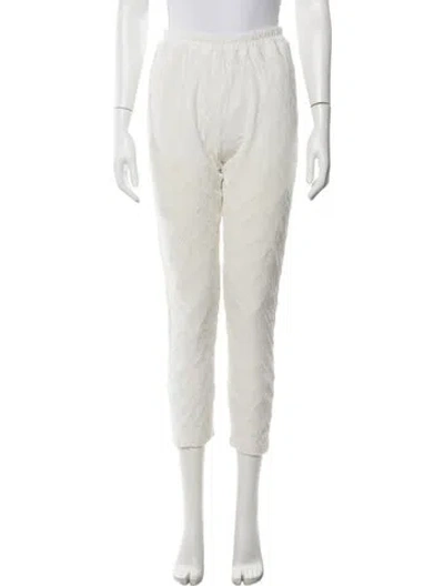 Pre-owned Mansur Gavriel Patterned Sweatpants In Neutrals/white