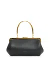 Mansur Gavriel Pina Leather Evening Bag In Black