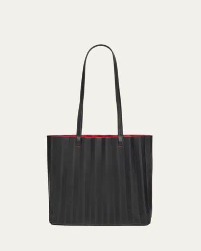 Mansur Gavriel Pleated Filo Leather Tote Bag In Black Flamma