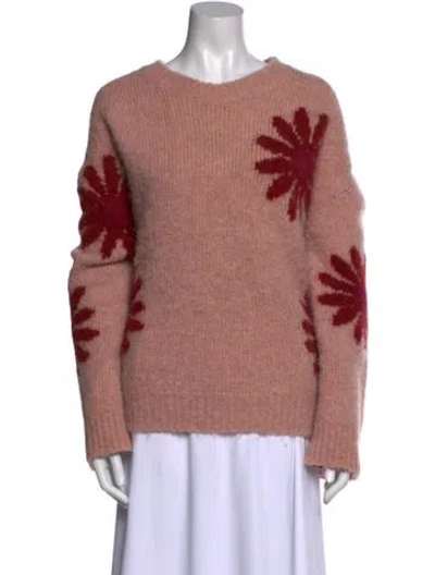 Pre-owned Mansur Gavriel Printed Scoop Neck Sweater In Pink