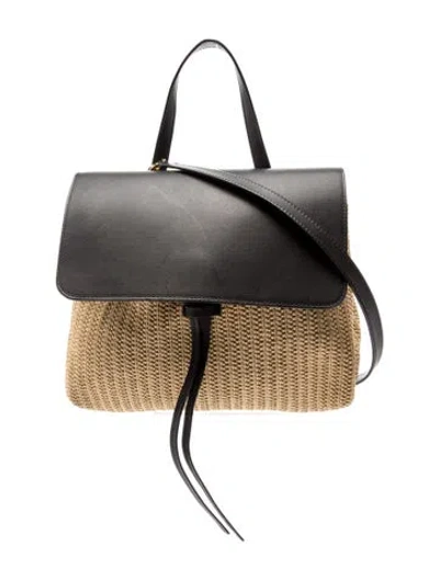 Pre-owned Mansur Gavriel Raffia Backpack In Black