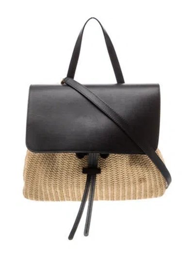 Pre-owned Mansur Gavriel Raffia Backpack In Neutral